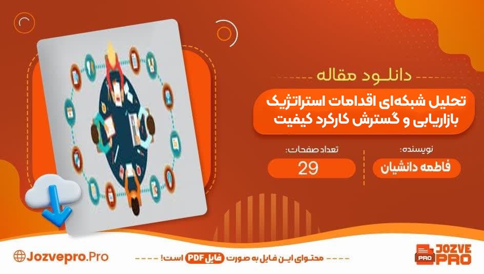 مقاله تحلیل شبکه‌ای اقدامات استراتژیک بازاریابی و گسترش کارکرد کیفیت فاطمه دانشیان 29 صفحه